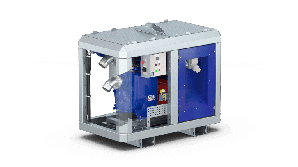 E-LINE U4-7.5-4. Elektrisch aangedreven nat zelfaanzuigende pompset voor het verpompen van schoon en licht verontreinigd water.